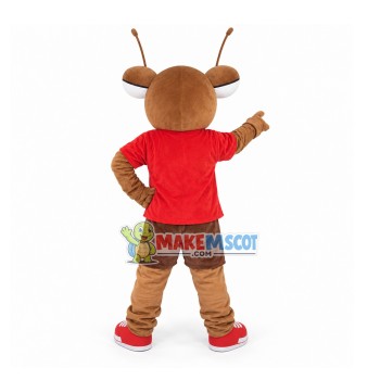 Brown Giant Fly With Eyes Isolated Mascot Costume