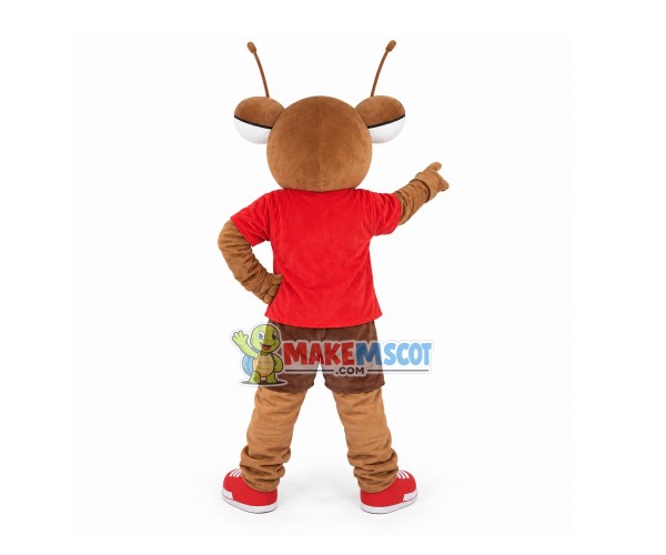 Brown Giant Fly With Eyes Isolated Mascot Costume
