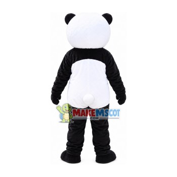 Cute Panda Holding Bamboo Leaves Mascot Costume Cute Panda Holding Bamboo Leaves Mascot Costume