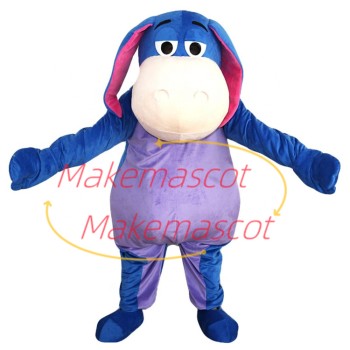 Pessimistic Donkey Eeyore Cartoon Mascot Costume