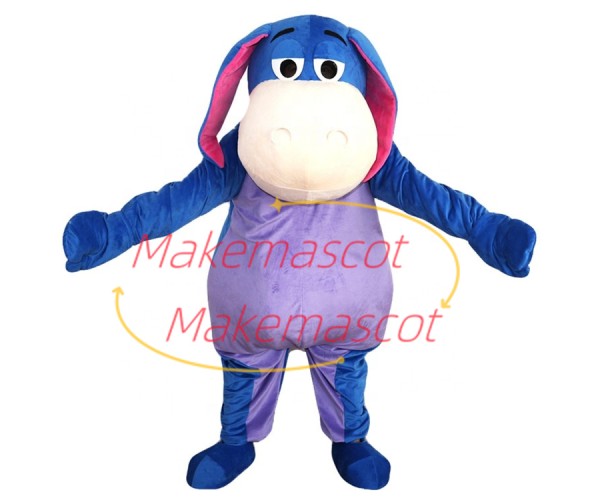 Pessimistic Donkey Eeyore Cartoon Mascot Costume Pessimistic Donkey Eeyore Cartoon Mascot Costume
