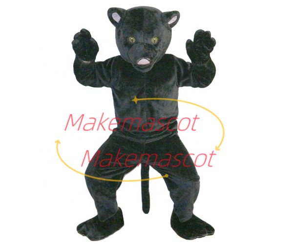 Focused Black Panther In Hunting State Mascot Costume Focused Black Panther In Hunting State Mascot Costume