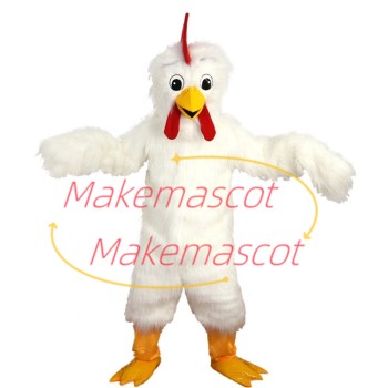 Flapping White Captive Chicken Mascot Costume Flapping White Captive Chicken Mascot Costume