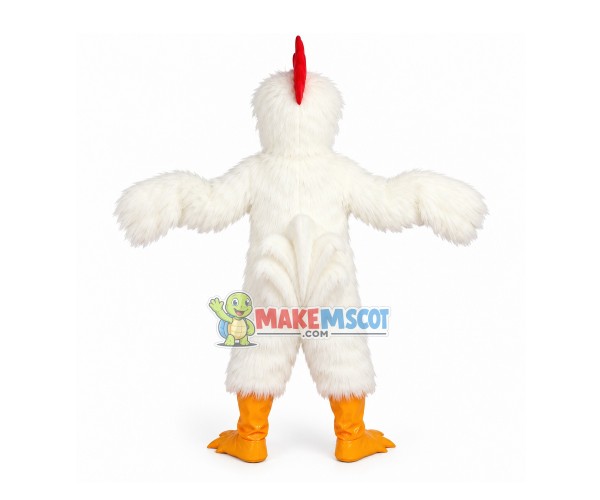 Flapping White Captive Chicken Mascot Costume Flapping White Captive Chicken Mascot Costume