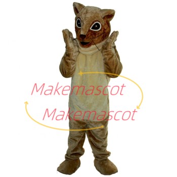 Panicking Brown Skinny Fox Mascot Costume