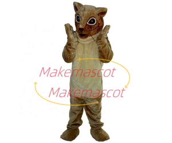 Panicking Brown Skinny Fox Mascot Costume Panicking Brown Skinny Fox Mascot Costume