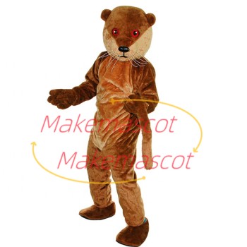 Calm Red-eyed Adult Beaver Mascot Costume Calm Red-eyed Adult Beaver Mascot Costume
