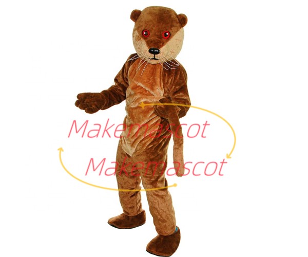 Calm Red-eyed Adult Beaver Mascot Costume Calm Red-eyed Adult Beaver Mascot Costume