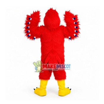 The Waving Wings Red-haired Falcon Mascot Costume The Waving Wings Red-haired Falcon Mascot Costume