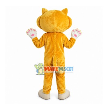 Likable Cartoon Big Eyed Yellow Cat Mascot Costume Likable Cartoon Big Eyed Yellow Cat Mascot Costume
