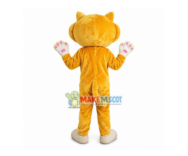 Likable Cartoon Big Eyed Yellow Cat Mascot Costume Likable Cartoon Big Eyed Yellow Cat Mascot Costume