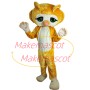 Likable Cartoon Big Eyed Yellow Cat Mascot Costume