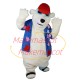 Beach Polar Bear Wearing Printed Shirt Mascot Costume Beach Polar Bear Wearing Printed Shirt Mascot Costume