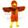Warning Orange Hairy Muscular Falcon Mascot Costume