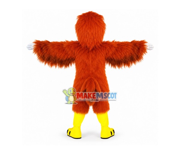 Warning Orange Hairy Muscular Falcon Mascot Costume Warning Orange Hairy Muscular Falcon Mascot Costume