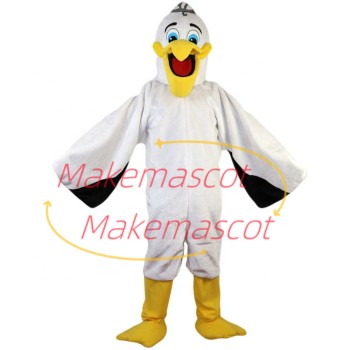 Hoarse The White Pelican Mascot Costume