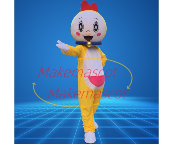 Adorable Cartoon Dorami With Bow Mascot Costume Adorable Cartoon Dorami With Bow Mascot Costume