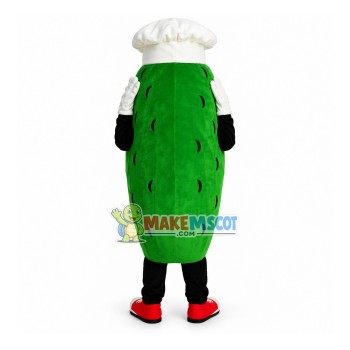 Smiling Vegetable Melon Wearing Chef Hat Mascot Costume