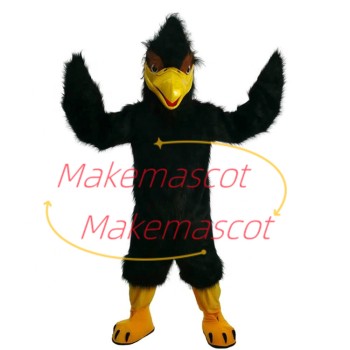 All Over Black Hairy Goshawk Mascot Costume All Over Black Hairy Goshawk Mascot Costume