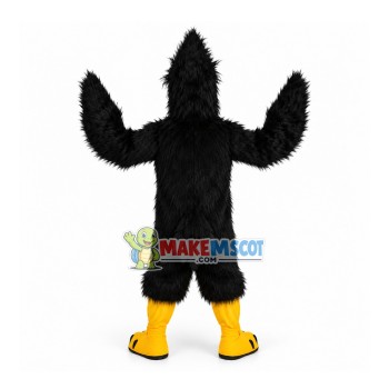 All Over Black Hairy Goshawk Mascot Costume All Over Black Hairy Goshawk Mascot Costume