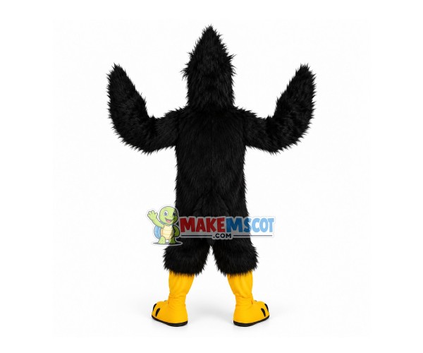 All Over Black Hairy Goshawk Mascot Costume All Over Black Hairy Goshawk Mascot Costume
