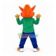 Optimistic Orange Wolf Playing Game Mascot Costume Optimistic Orange Wolf Playing Game Mascot Costume