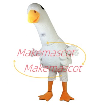 Fluttering Long Neck White Goose Mascot Costume Fluttering Long Neck White Goose Mascot Costume