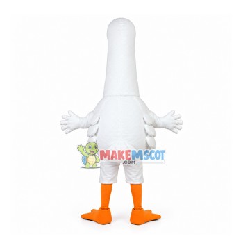 Fluttering Long Neck White Goose Mascot Costume