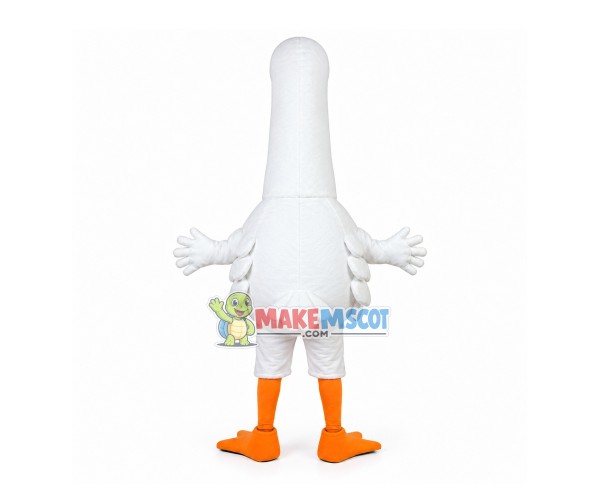 Fluttering Long Neck White Goose Mascot Costume Fluttering Long Neck White Goose Mascot Costume