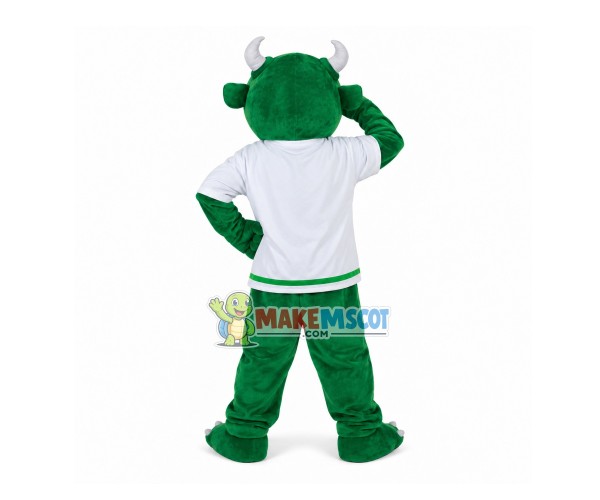Ugly Green Monster With Fangs Mascot Costume Ugly Green Monster With Fangs Mascot Costume