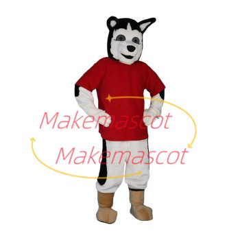 Strong Husky Doing Morning Exercise Mascot Costume Strong Husky Doing Morning Exercise Mascot Costume
