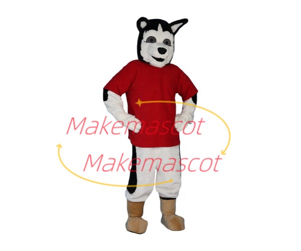 Strong Husky Doing Morning Exercise Mascot Costume Strong Husky Doing Morning Exercise Mascot Costume