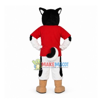 Strong Husky Doing Morning Exercise Mascot Costume