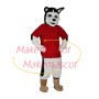 Strong Husky Doing Morning Exercise Mascot Costume