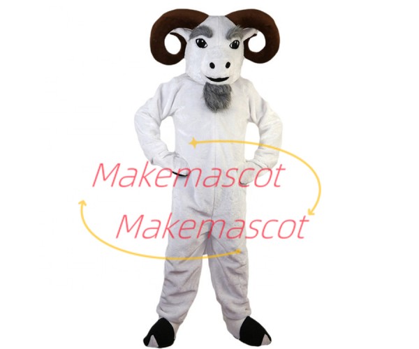 The Leading White Old Goat Mascot Costume The Leading White Old Goat Mascot Costume