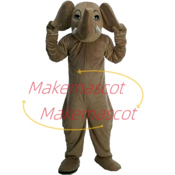 Brown Elephant With Drooping Ears Mascot Costume Brown Elephant With Drooping Ears Mascot Costume