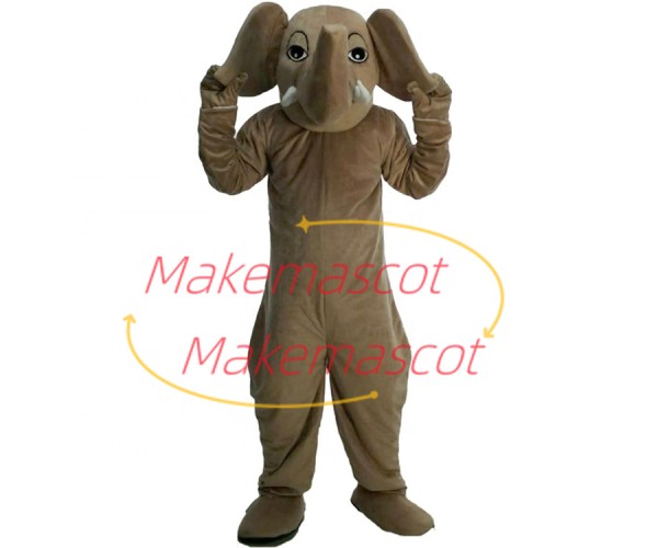 Brown Elephant With Drooping Ears Mascot Costume Brown Elephant With Drooping Ears Mascot Costume