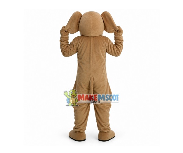 Brown Elephant With Drooping Ears Mascot Costume Brown Elephant With Drooping Ears Mascot Costume