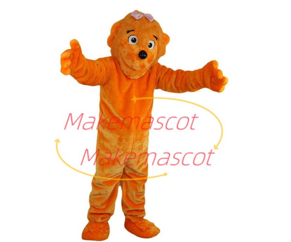 Beautiful Pet Dog In Pink Overalls Mascot Costume Beautiful Pet Dog In Pink Overalls Mascot Costume