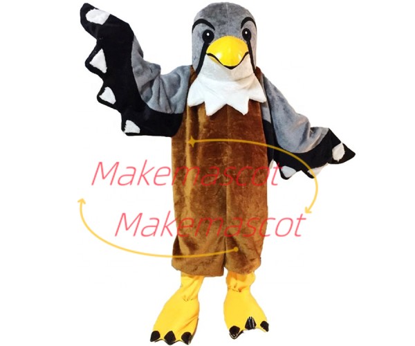 Professional Adult Brown & Gray Eagle Mascot Costume Professional Adult Brown & Gray Eagle Mascot Costume