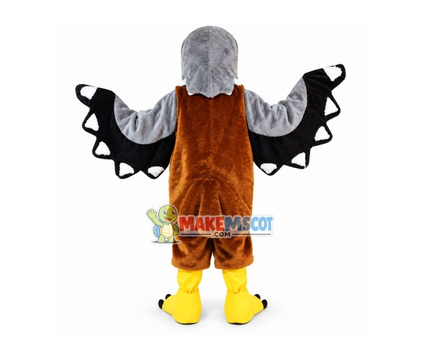 Professional Adult Brown & Gray Eagle Mascot Costume Professional Adult Brown & Gray Eagle Mascot Costume