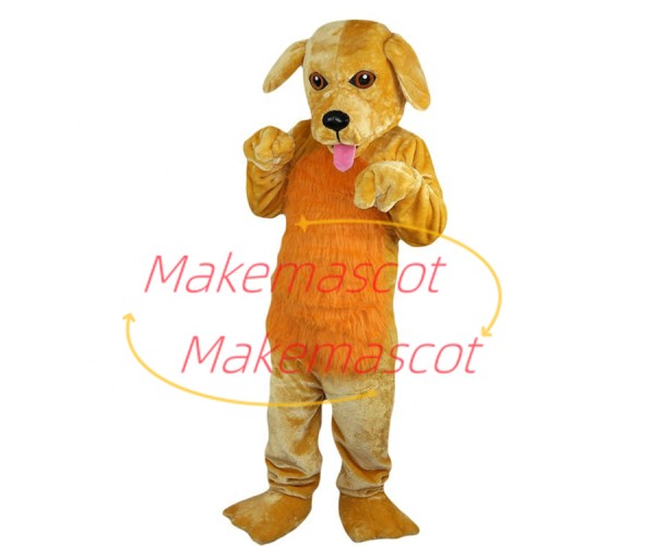 Obedient House Dog With Plush Belly Mascot Costume Obedient House Dog With Plush Belly Mascot Costume