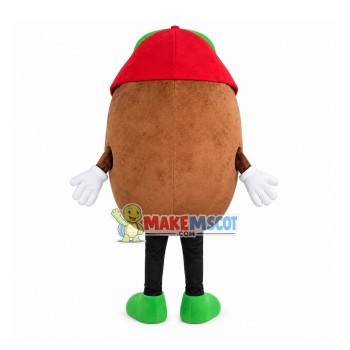 Coffee Bean In The Baseball Cap Mascot Costume Coffee Bean In The Baseball Cap Mascot Costume