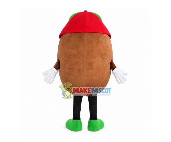 Coffee Bean In The Baseball Cap Mascot Costume Coffee Bean In The Baseball Cap Mascot Costume