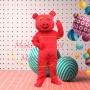 Squinted Pure Color Cartoon Pig Mascot Costume