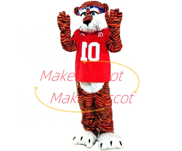 Energetic Tiger Player Mascot Costume For High School Energetic Tiger Player Mascot Costume For High School