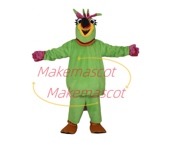 The Noisy Green Parrot Mascot Costume The Noisy Green Parrot Mascot Costume