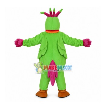 The Noisy Green Parrot Mascot Costume