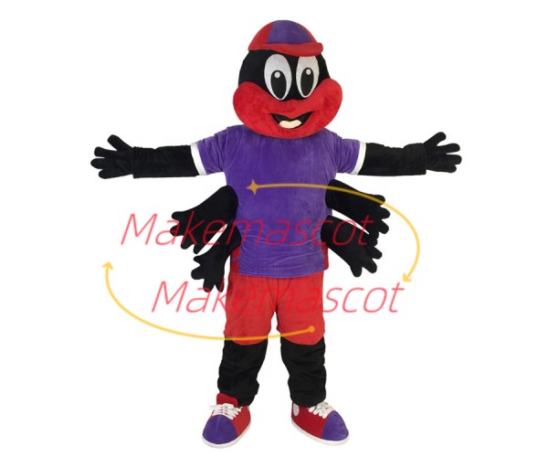 Standing Cartoon Spider In The Cap Mascot Costume