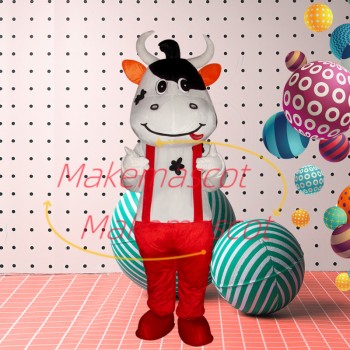 Playful Cow Adult Mascot Costume Outfit